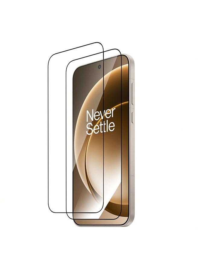 O Ozone [ 2 Pack ] Tempered Glass for One Plus 15 5g Screen Protector, 9H Hardness Black Edge Tempered Glass Film HD Clear, Case Friendly Screen Guard - Image 1